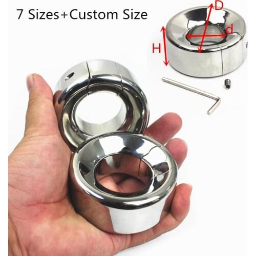 Scrotum Ball Stretcher Male Penis Rings Pendant Testicle Bondage Metal Tension Testis Weitght Pendant Sex Toy BB2-2-136