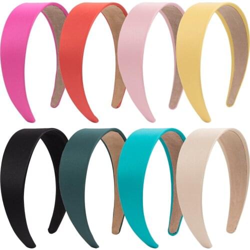 8 Pcs/set Girls Satin Headband Women Wide Thin Head Band Matte Color Daily Hair Accessories Fashion Hairband