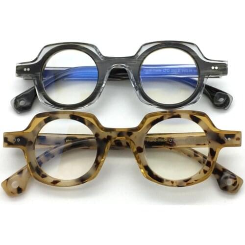 Acetate Glasses Frame Men Women Vintage Round Eye Glasses Optical Myopia Eyeglasses Frames Man Clear Eyewear Spectalces Oculos