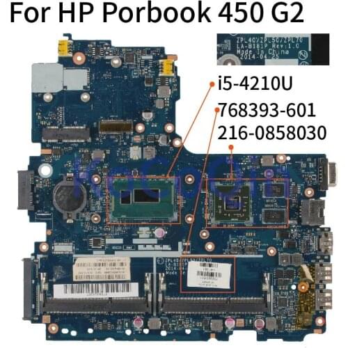 KoCoQin laptop Motherboard For HP Porbook 450 G2 i5-4210U Mainboard 768393-601 LA-B181P SR1EF 216-0858030 DDR3
