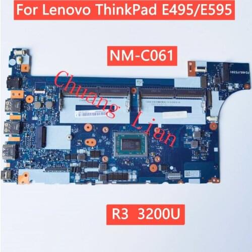For Lenovo ThinkPad E495/E595 Laptop motherboard FE495 FE595 NM-C061 With CPU R3 3200U motherboard 100% Fully Tested