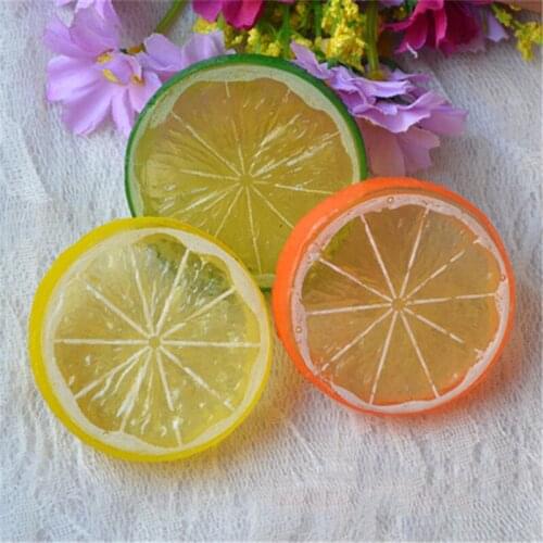 ZOCDOU 3 Pieces Fake Simulation Plastic Lemon Slice Photography Shoot Tool Model Statue Zakka Figurine Crafts Drink Decoration
