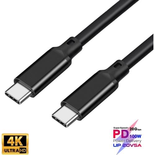 100W PD 5A Type C Cable 4K @60Hz USB-C USB3.1 Gen 2 10Gbps Fast Charging Cord For Macbook SAMSUNG S20 Ultra S10 Plus QC 4.0 SCP