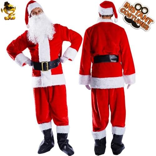 Santa Claus Costume for Men Performance Christmas Santa Suit Cosplay Xmas Party Fancy Dress Carnival Party Male Clothes