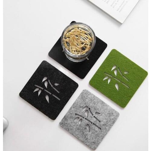 Square Anti Slip Drink Coasters Insulated Round Felt Cup Mats Chinese Style Creative Home/Office Decor Nordic Style Gift