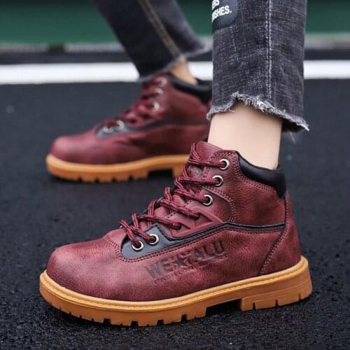 2020 boys Brush off Leather fashion Classic children shoes Martin boots Handsome Casual kids boots Non-slip waterproof autumn