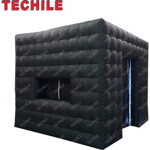 Cube tube LED inflatable photo booth enclosure black light tent