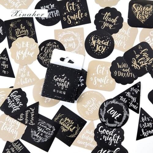 45 pcs/pack Cute English Blessing Decorative Stickers Adhesive Stickers DIY Decoration Craft Scrapbooking Stickers Gift Statione