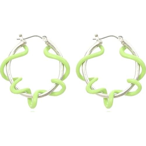 2021 New Fashion Twisted Interlaced Twisted Metal Round Geometric Round Earrings Womens Accessories Retro Party Wear Jewelry