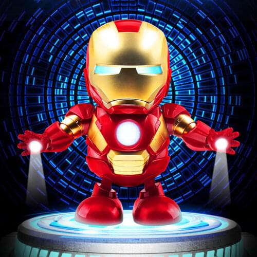 Original Disney Dancing iron man spider-man hulk Figures Action Music Shiny Electronic marvel superhero Kids girls birthday Toys