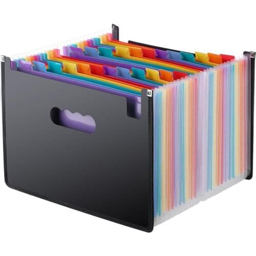 24 Pockets Expanding File Folder A4 Organizer Portable Business File Office Supplies Document Holder Carpeta Archivador