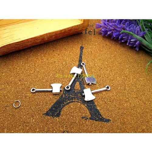 20pcs axe charms silver tone 3D axe charm pendants 25x10mm