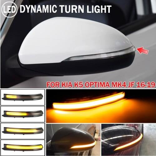 For Kia K5 Optima MK4 JF 2016 2017 2018 2019 Dynamic LED Blinker Side Mirror Marker Turn Signal Light Lamp