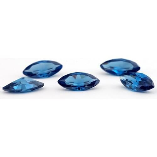 Size 2x4~7x14 Marquise Shape 5A New Blue CZ Stone Synthetic Gems Cubic Zirconia Beads For Jewelry