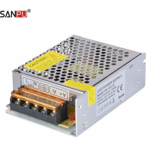 SMPS 100W 12V 8A Switching Mode Power Supply LED Driver 220V 230V AC-DC Transformer for LEDs Strip Light Module IP20 Indoor Use