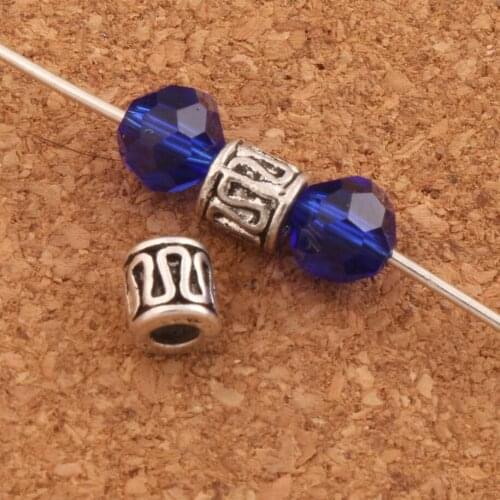 Filigree Bail Style Tube Beads 4.9x4.7mm 125pcs Zinc Alloy Metal Spacers Jewelry Findings L590 Radiant Shape Round Shape