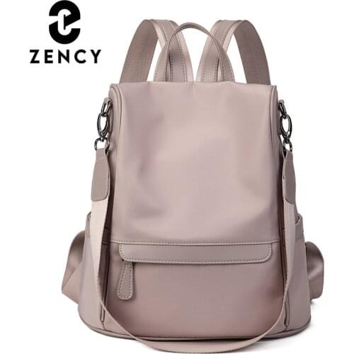 Zency 2021 Spring New Fashion Exquisite Ladies Backpack Vintage Nylon High Quality Female Rucksack Large Capacity For Student