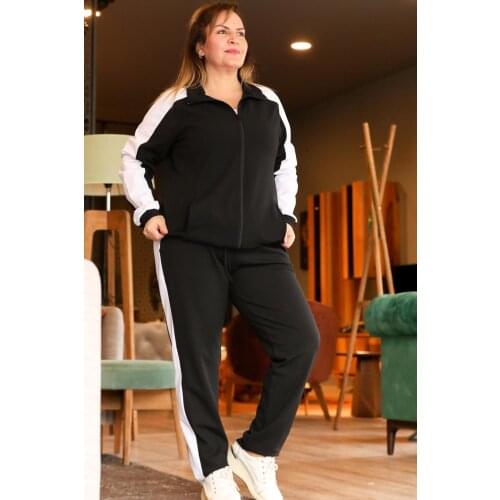 Black Large Big Size Tracksuit Big Size Fashion XXL 3XL 4XL 5XL 6XL 7XL Women Sportwear Fashion Seasonal High Quality