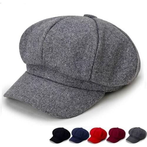 Winter Fashion Accessories Baker Boy Hat Warm Street Wear Newsboy Cap Vintage Woolen Winter Hat Unisex All-match Baker Boy Hat