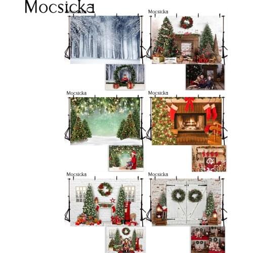Winter Snow Christmas Tree Backdrop for Photography Studio Children Kids Portrati Background for Photo Studio Photocall Props
