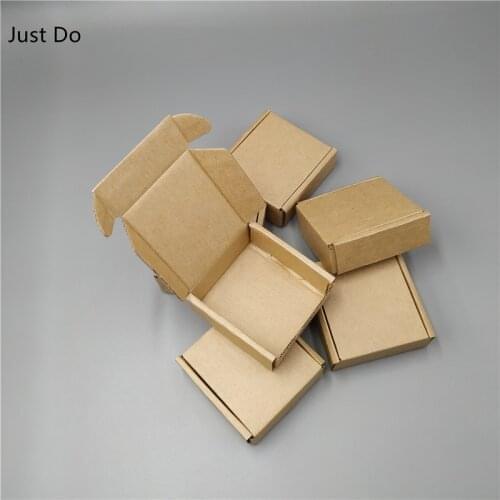 10*10*3cm 50pcs Small Corrugated Paper Box Thickened Postal Express Packaging Box Square Size Mini Jewelry Gift Box