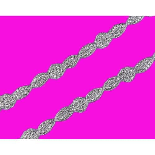 10Yard Wholesale Iron On Rhinestone Applique Trim Luxury Hot Fix Beaded Crystal Trimming Use For Girl Wedding/Bridal Dress/Shoes