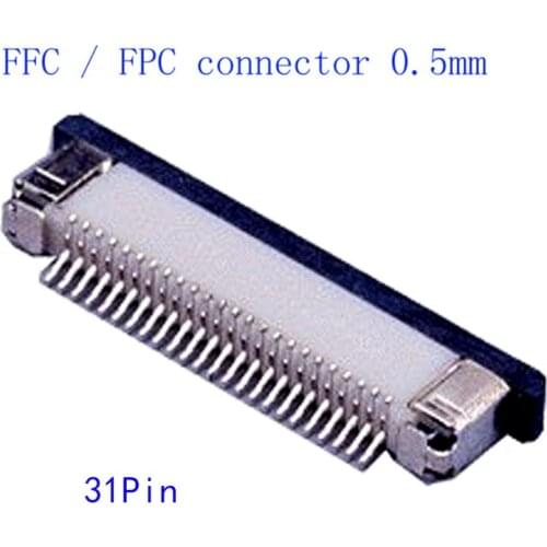 100pcs FFC/FPC connector 0.5mm 31Pin Drawer Type Ribbon Flat Connector Upper/Lower Contactor