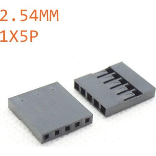 100pcs Dupont Head 2.54mm 5P 1X5P Dupont Plastic Shell Pin Head Connector Jumper Wire Cable Housing Plug Female