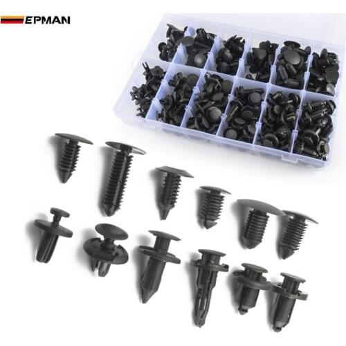 EPMAN 240 PCS Plastic Rivets Fastener Fender Bumper Push Pin Clips Free Remover Tool EPSLK240F