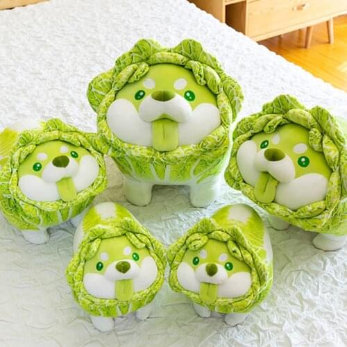 25-60cm new trick doll cabbage dog plush toy doll lovely dog companion doll for children gift