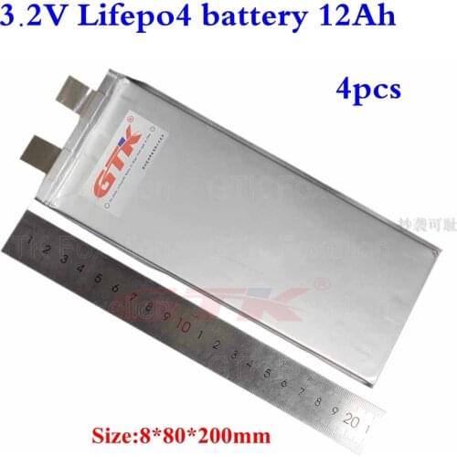 4pcs GTK lifepo4 10ah real capacity 12ah 3.2v 30A high drain battery for 12.8v battery pack more than 2000 times cycle