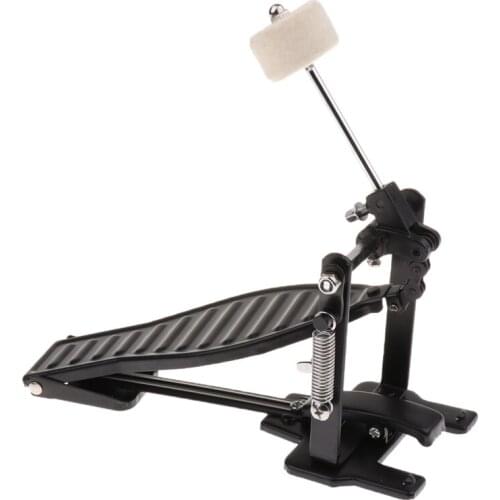 Aluminium Alloy Single Spring Bass Children Drum Pedal Adjustable Stroke with Wool Beater Percussion Replacement Accessories Bla