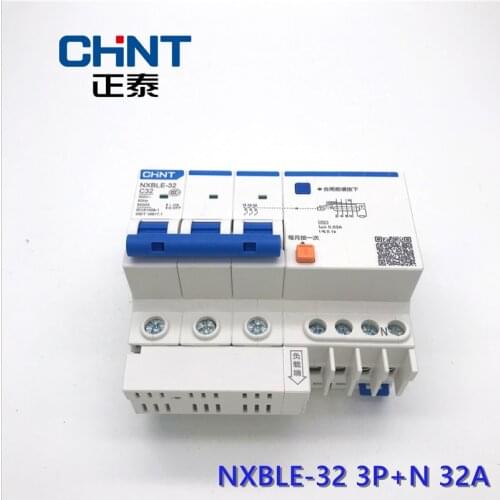 CHNT Miniature Leakage Circuit Breaker DZ47LE NXBLE-32 Type C 3P+N 6A 10A 16A 20A 25A 32A Household Air Switch CHINT RCBO