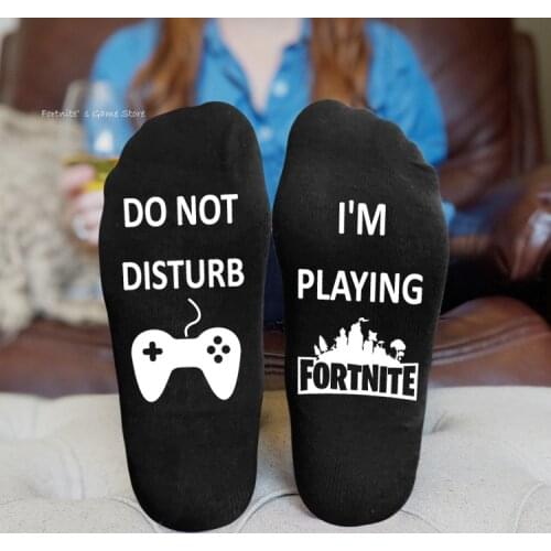 Fortnite Black Socks for Mens Womens Stockings Breathable Sweat-absorbent Deodorant Invisible Casual Sports Socks Fall Winter