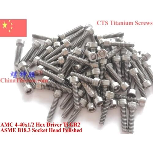 4-40 Titanium screw 4-40x3/16 4-40x1/4 4-40x5/16 4-40x3/8 4-40x1/2 4-40x5/8 4-40x3/4 4-40x7/8 4-40x1 Socket Head Hex Driver GR2