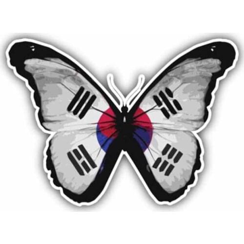 Interesting South Korea Butterfly Flag Car Sticker Accessories Car Styling Decal Vinyl Cover Scratches Waterproof PVC 12cm*9cm