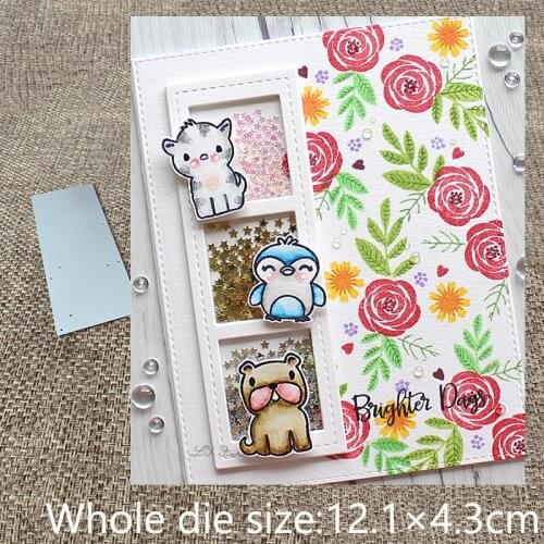 XLDesign Craft Metal Cutting Dies stencil mold three grid photo decoration scrapbook Album Paper Card Craft Embossing die cuts