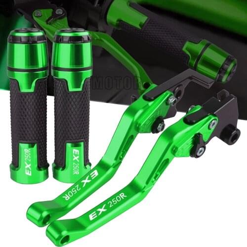 Motorcycle Accessories CNC Brake Clutch Levers Handlebar Knobs Handle Hand Grips For Kawasaki EX250R 2008 2009 2010 2011 2012
