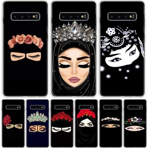 Muslim Islamic Gril Eyes Cover Phone Case For Samsung Galaxy S10 S20 Ultra Note 10 9 8 S9 S8 J4 J6 J8 + Lite Plus Pro S7 Coque
