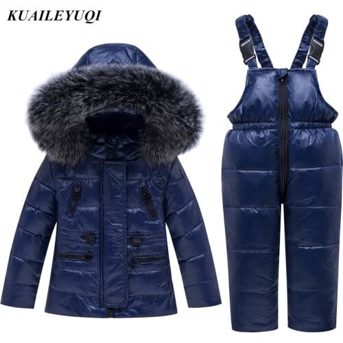 2020 new autumn Winter warm Baby Boys duck Down Jacket coat Children Snowsuit parka Kids Ski clothing Set toddler Girl Clothes