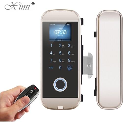 New Sliding Glass Door Lock Biometric Fingerprint RFID Card Password Smart Remote Control Door Lock Door Access Control System