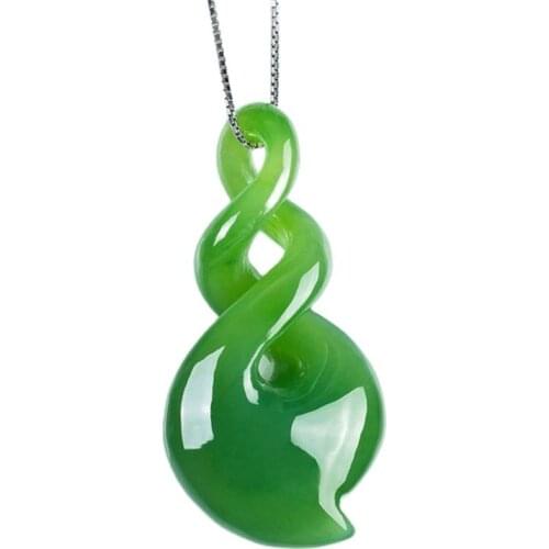 Jasper Twisting the World Pendant Pendant Female Hollow Double-sided Twist Jade