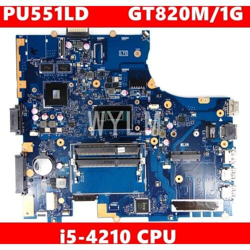 PU551LD Motherboard i5-4210CPU GT820M/1GB For ASUS PRO551L PU551LD PU551LA PU551L P551L Laptop Mainboard REV2.0 Test 100% OK