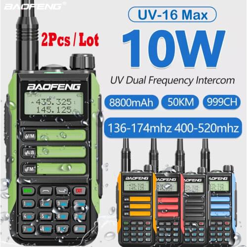 2Pcs Baofeng UV10R Walkie Talkie 10W VHF UHF Dual Band Two Way CB Ham Radio UV 10R Portable USB Charging Radio Transceiver UV5R