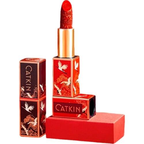 Catkin Carved Lipstick Chinese Ancient Style Matte Texture Moisturizing Lasting Complexion Improvement