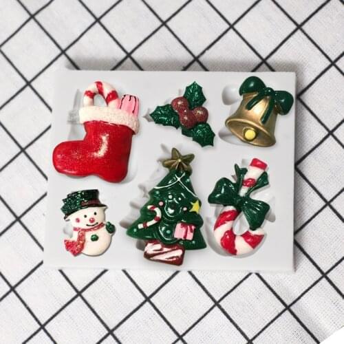 Christmas Silicone Mold Set Christmas Cake Chocolate Fondant Biscuit Food Grade Kitchen Baking Supplies Resin Art 3D Decorations