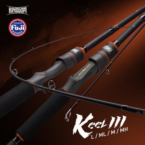 Kingdom Keel III Fishing Rods L ML M MH High Quality Spinning & Casting Fuji Ring Carbon Fast Action Travel Feeder Rod For Bass