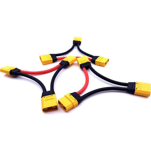 5PCS Amass XT90 Battery Connector in Series Harness 10AWG Silicone Wire 1 Female to 2 Male Lead Adapter Cable For Lipo Battery