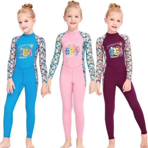 Full Body Scuba Rash Guard Dive Skin UV Swimwear Sport Skins for Boys Girls Long Sleeve One Piece Zipper Lycra Wetsuit for Kids