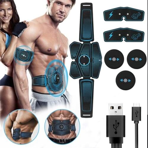 Abdominal Muscle Stimulator Trainer USB Connect Abs Fitness Equipment Training Gear Muscles Electrostimulator Toner Massage
